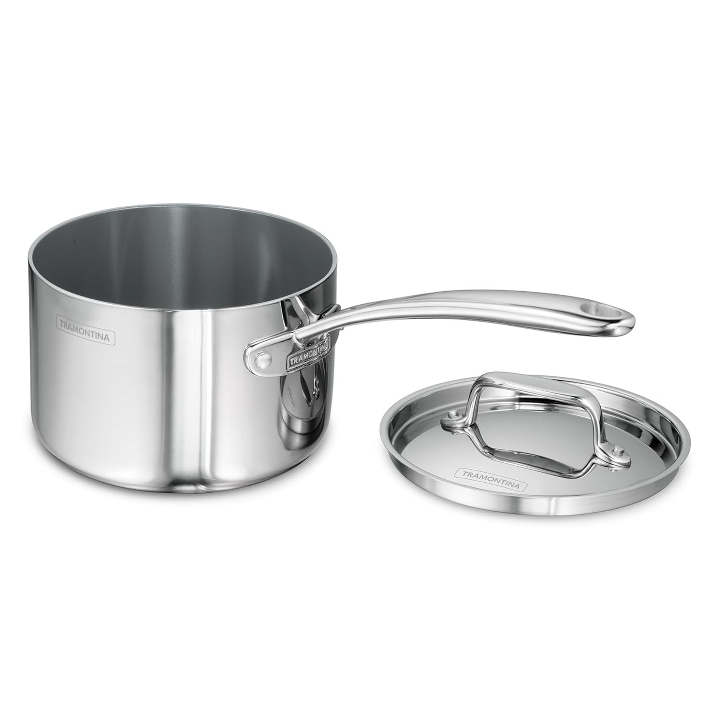 TRAMONTINA Fusao Healthy Triply Ceramic 16cm / 2.1L Sauce Pan EX+ with SS 304 lid