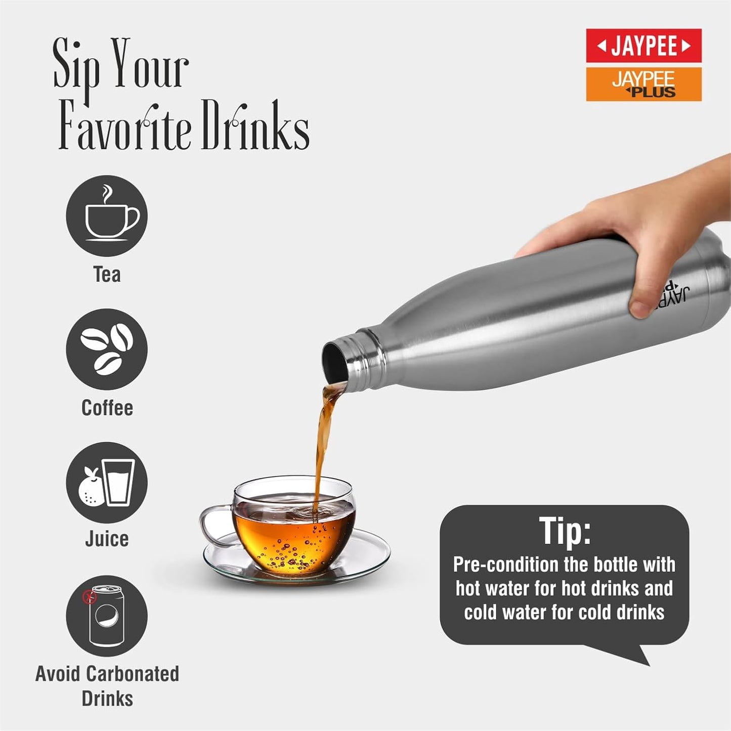 Jaypee Plus Alpha Vaccum Insulated Double Wall Thermosteel Flask 500 ml Water Bottle