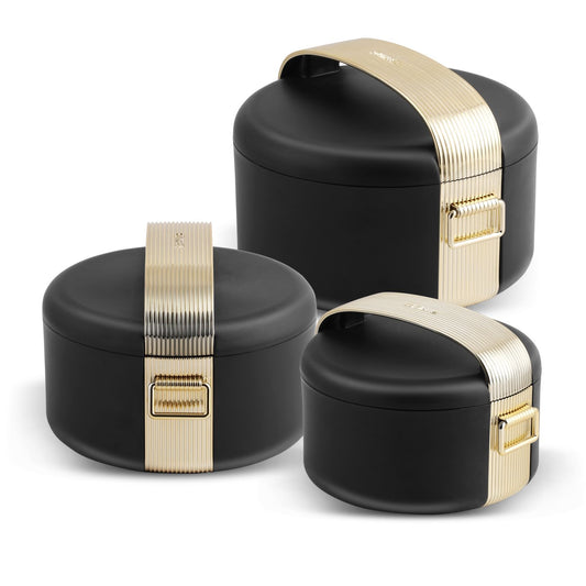 JAYPEE Regalia Inner Stainless Steel Casserole Set of 3 Serving casserole Set Black