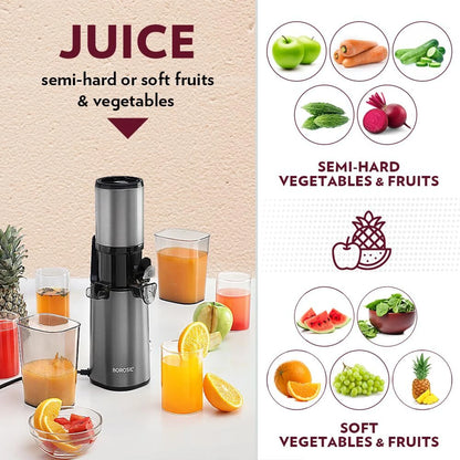 BOROSIL Smart Juicer 200 W Juicer (BSJU13WB03 | 1 Jar | Grey)
