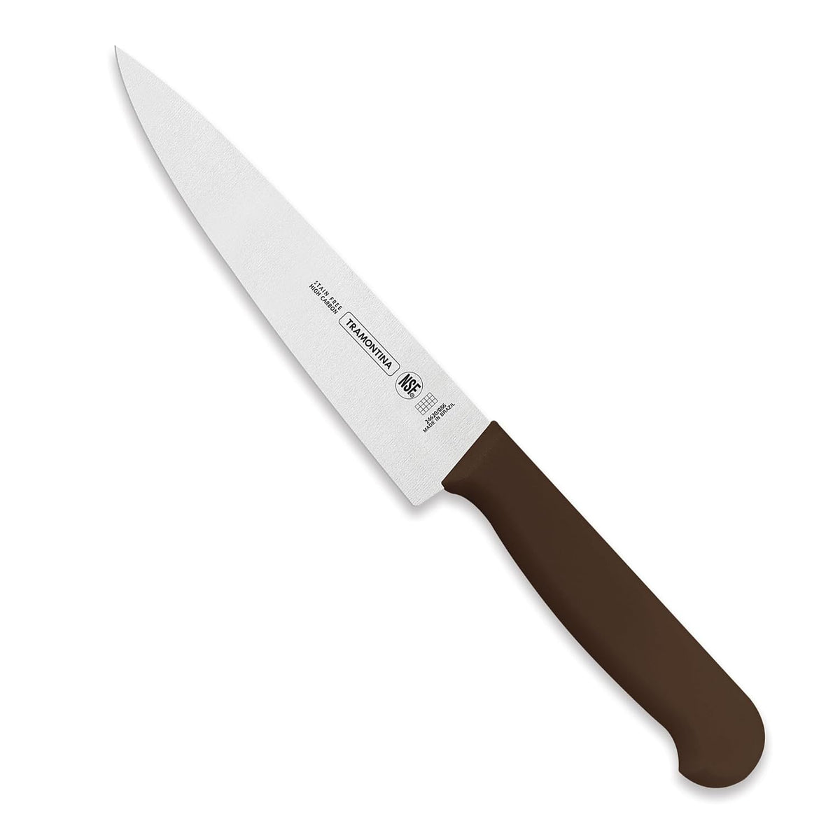 TRAMONTINA Professional Meat/Chef Knife 20 cm | Stainless Steel Sub-Zero Treated Blade | Antimicrobial Brown Polypropylene Handle | Heavy-Duty Butcher & Meat Processing Knife