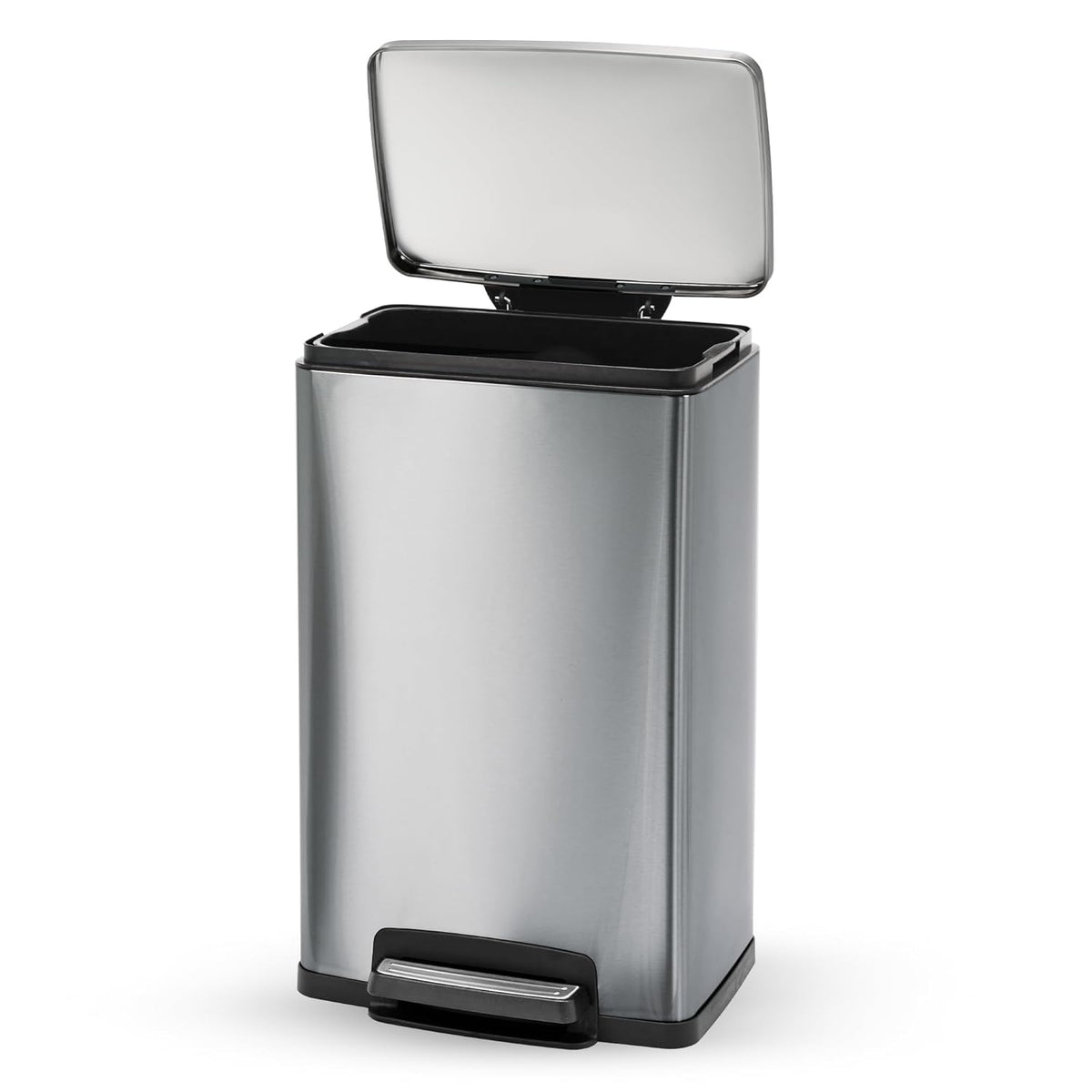 TRAMONTINA 49 Litre Stainless Steel Step Dustbin | Fingerprint-Resistant Finish | Soft-Close Lid | Removable Inner Bucket | Large Trash Can for Office & Hospitality