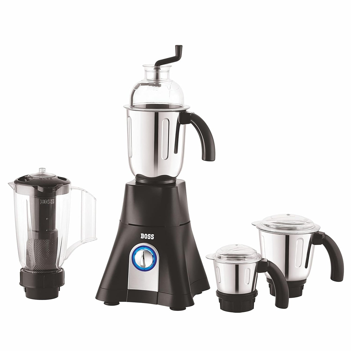 Boss Cyclone Maxx  Mixer Grinder, 900 Watt Power Grind, 4-Jars, Black