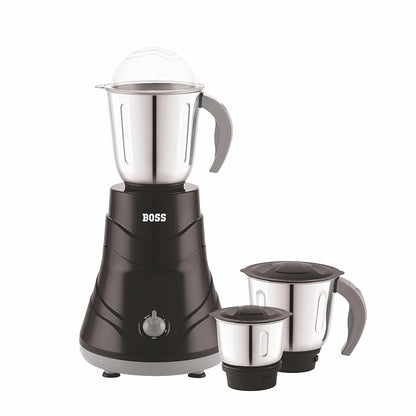 BOSS Alpha 750W Mixer Grinder 3 Stainless Steel Jars, Black