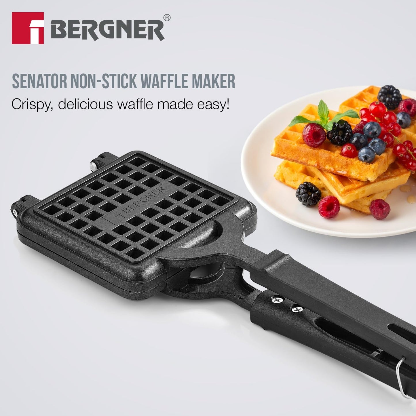Bergner  Senator Waffle Maker for Crispy Waffle at Home - Gas Stove Compatible