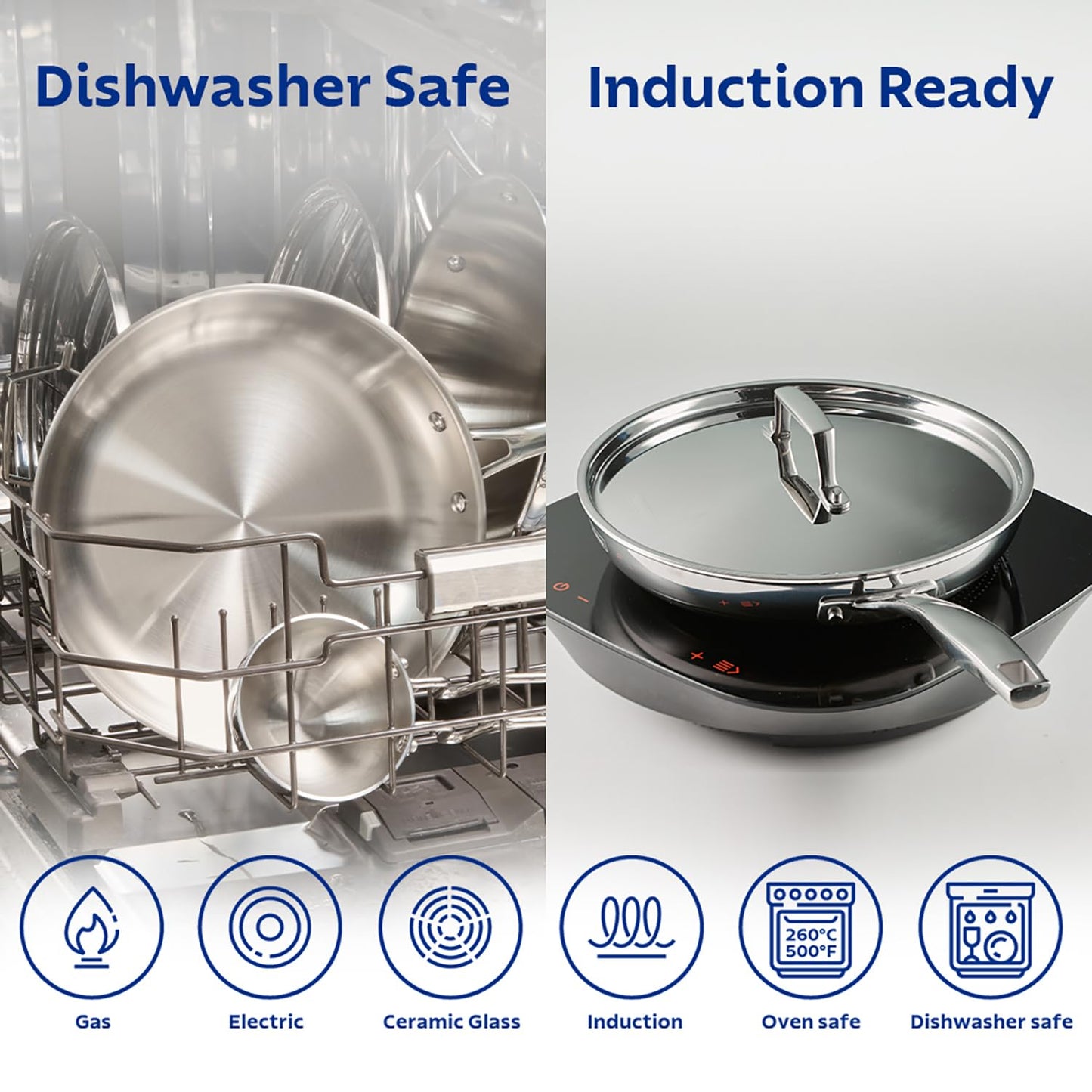 Tramontina Aeion Triply 14cm / 1.5 Liter Stainless Steel Sauce Pan with SS 304 Lid