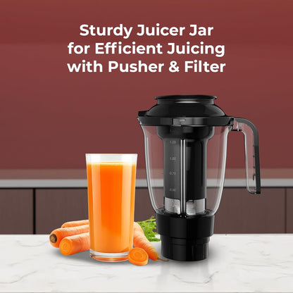 Butterfly Magnum 1.2HP Mixer Grinder with 4 Jars | 100% Copper Motor | 3 Stainless Steel Multipurpose Jars and 1 Juicer Jar | ABS Body | Handsfree Operation | Lifetime Motor Warranty| Black