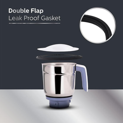 Philips Stainless Steel Viva Collection HL7701/00 Mixer Grinder, 750 Watts, 4 Jars (Elegant Lavender and White)