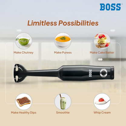 BOSS Classic+ Hand Blender 175W with 3 Stainless Steel Blades