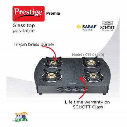 Gas Stove 4 B Glasstop Schott Gts 04(D)
