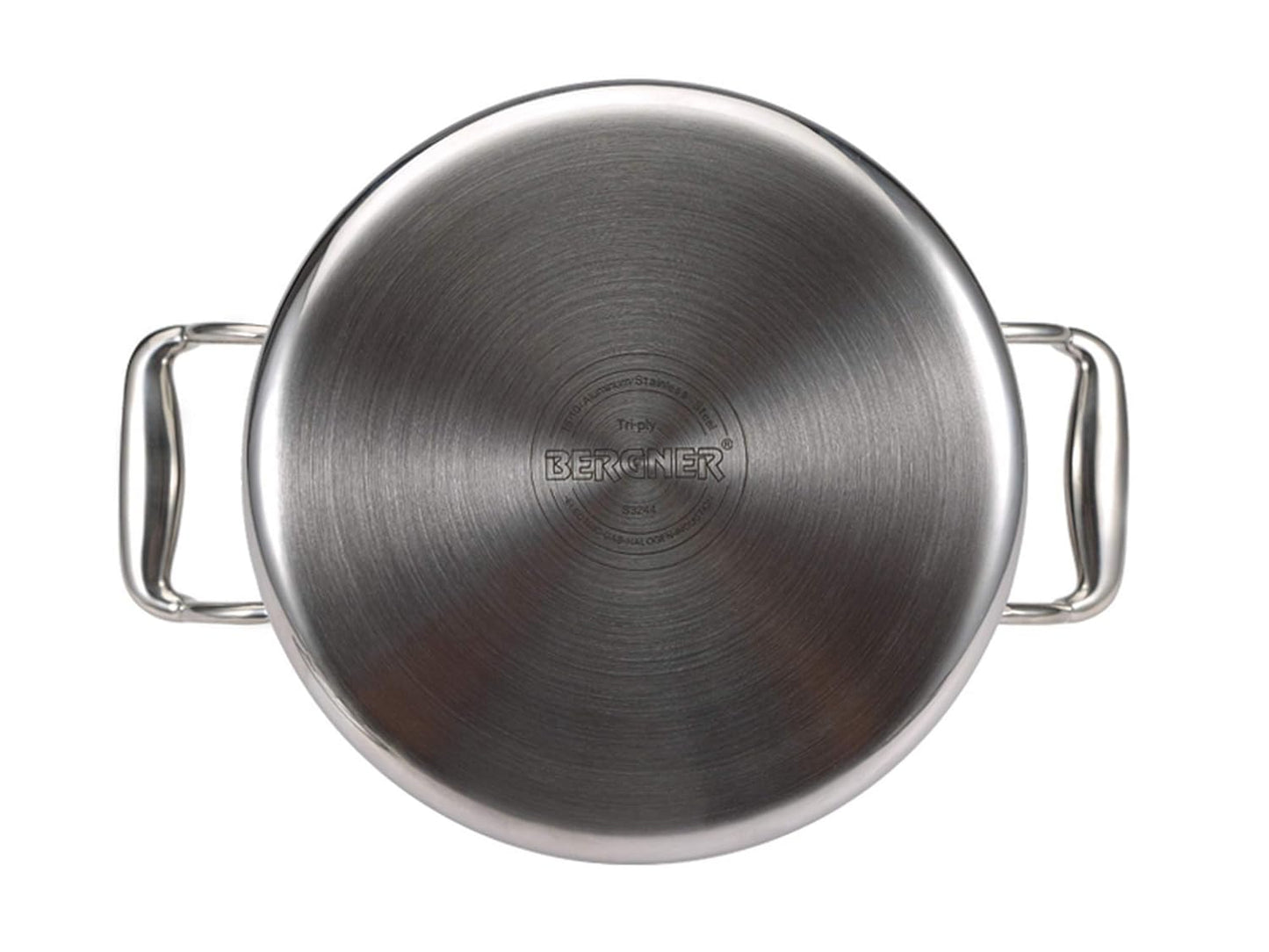 BERGNER Hitech Triply Stainless Steel Scratch Resistant Non Stick Serving Pan With Glass Lid, 28 cm, 5.7 Litres