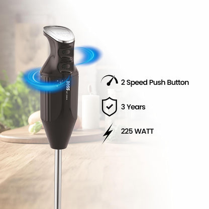 BOSS Stainless Steel Platinum Portable Hand Blender 225W - Watt