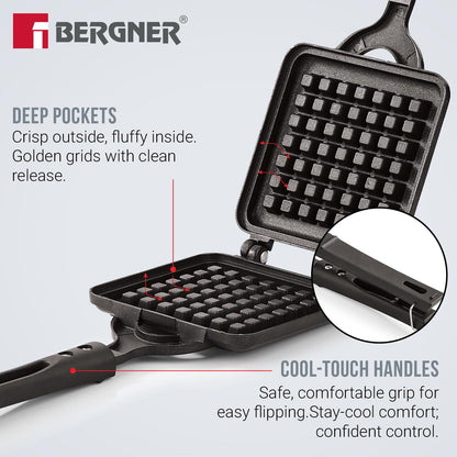 Bergner  Senator Waffle Maker for Crispy Waffle at Home - Gas Stove Compatible
