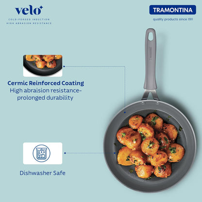 TRAMONTINA Ceramic Velo Forged Fry Pan 24 cm - Sand, Beige