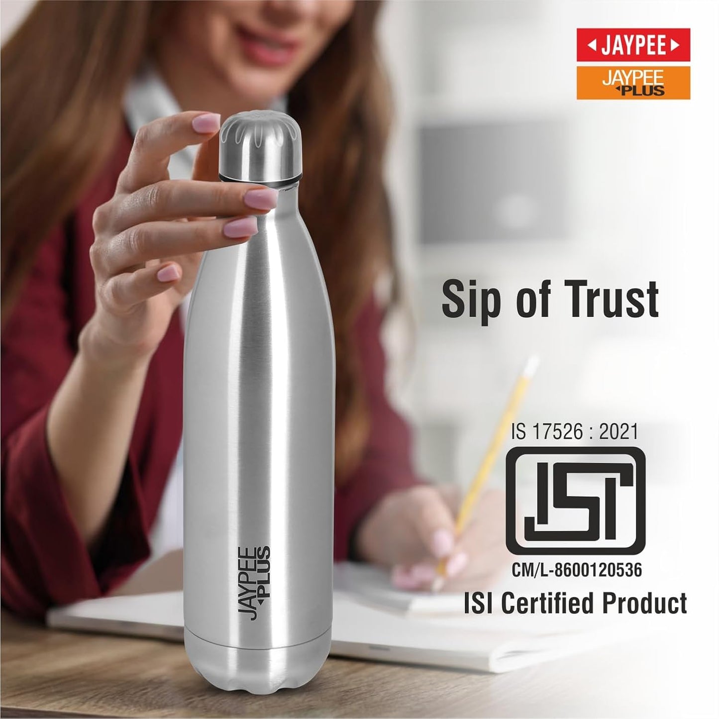 Jaypee Plus Alpha Vaccum Insulated Double Wall Thermosteel Flask 500 ml Water Bottle