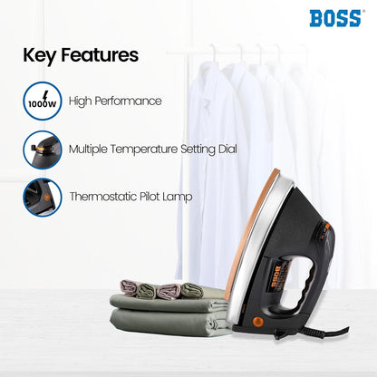 BOSS Nero Heavyweight 1000 watts Stainless Steel Dry Iron