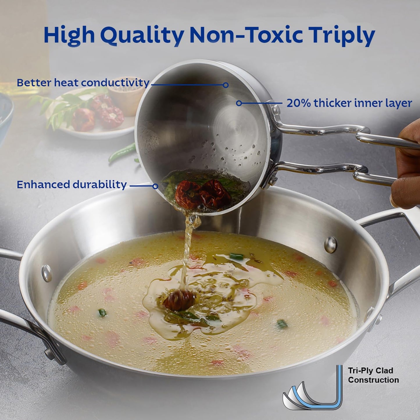 TRAMONTINA Aeion 10cm Stainless Steel Tadka Pan