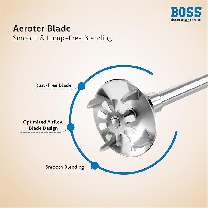 BOSS Crystal Hand Blender 275W designed Aerator Blade