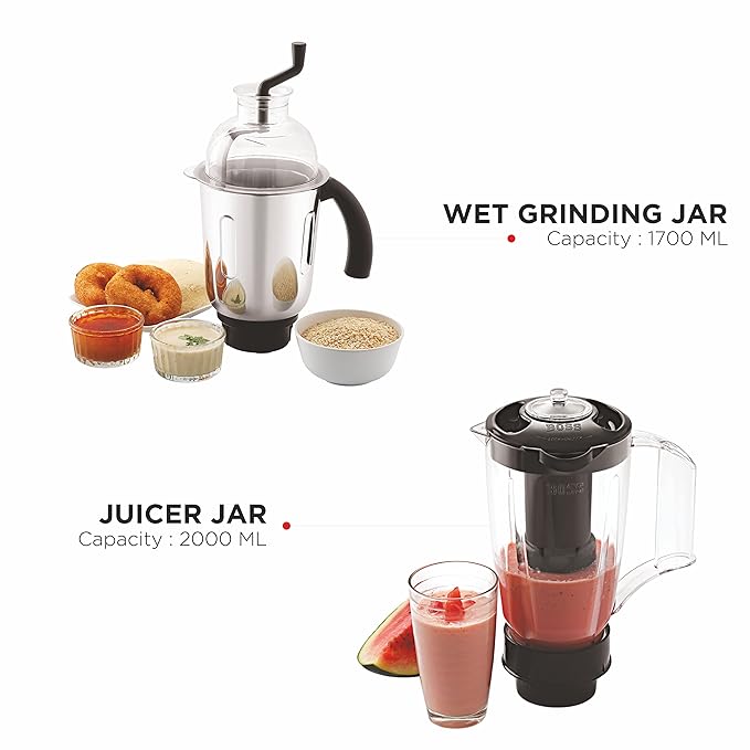 Boss Cyclone Maxx  Mixer Grinder, 900 Watt Power Grind, 4-Jars, Black