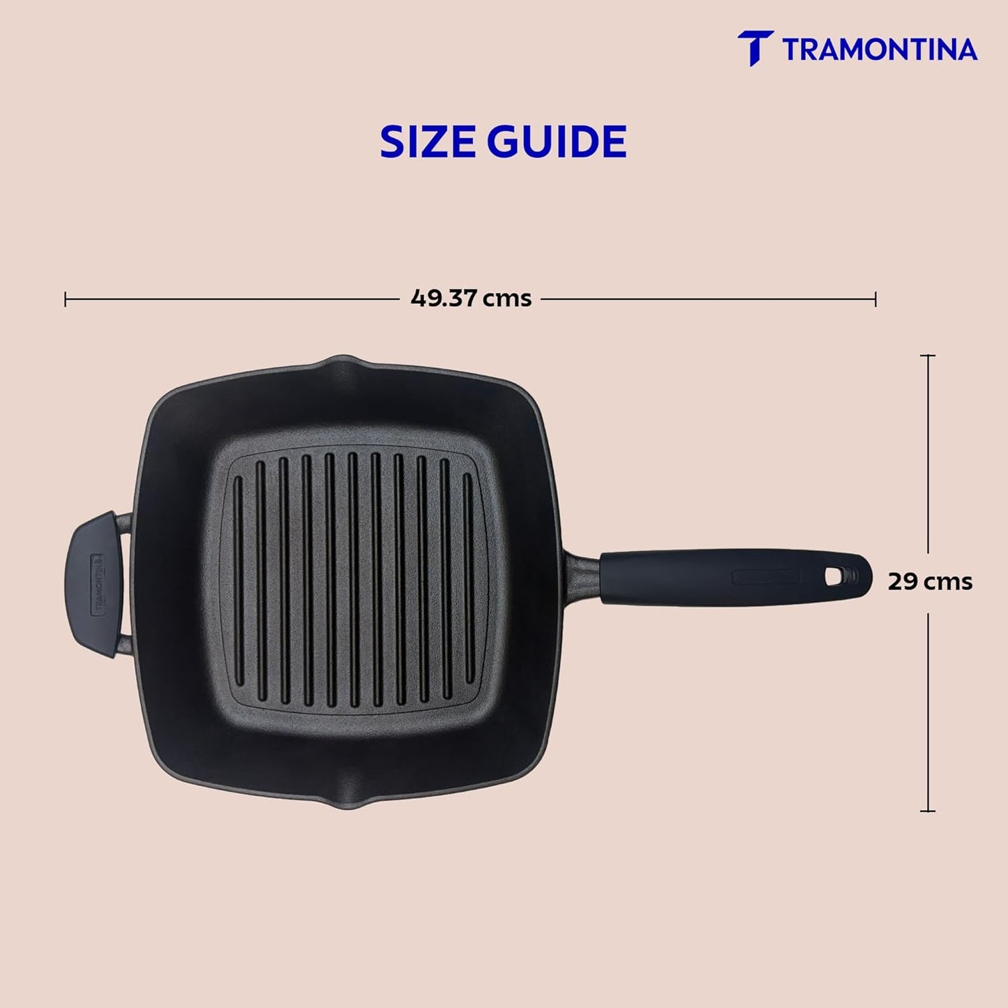 Tramontina Titanex 27 cm Pre-Seasoned Cast Iron Grill Pan
