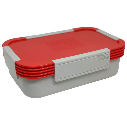 Jaypee Plus Taurus Inner Stainless Steel Lunch Box for School Kids with Outer Plastic |Airtight |Light Weight |Easy Removable Container | 900 ml, Red