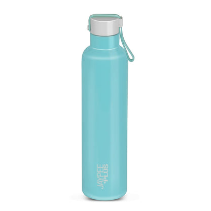 Jaypee Plus Tango ISI Certified Vacuum Insulated Thermosteel 900 ml Water Bottle 24 Hours Hot and Cold for School, Office, Home, Gym|Double Wall Anti Skid Leakproof Flask with Carrying Loop,Green
