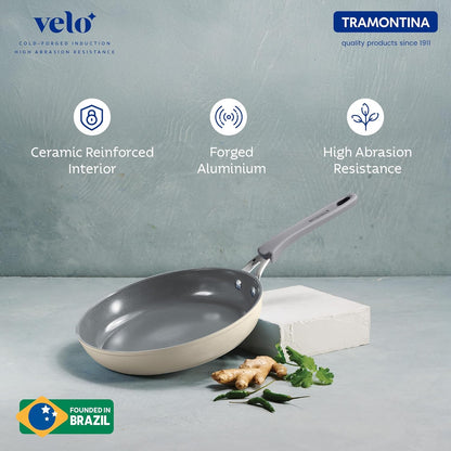 TRAMONTINA Ceramic Velo Forged Fry Pan 24 cm - Sand, Beige