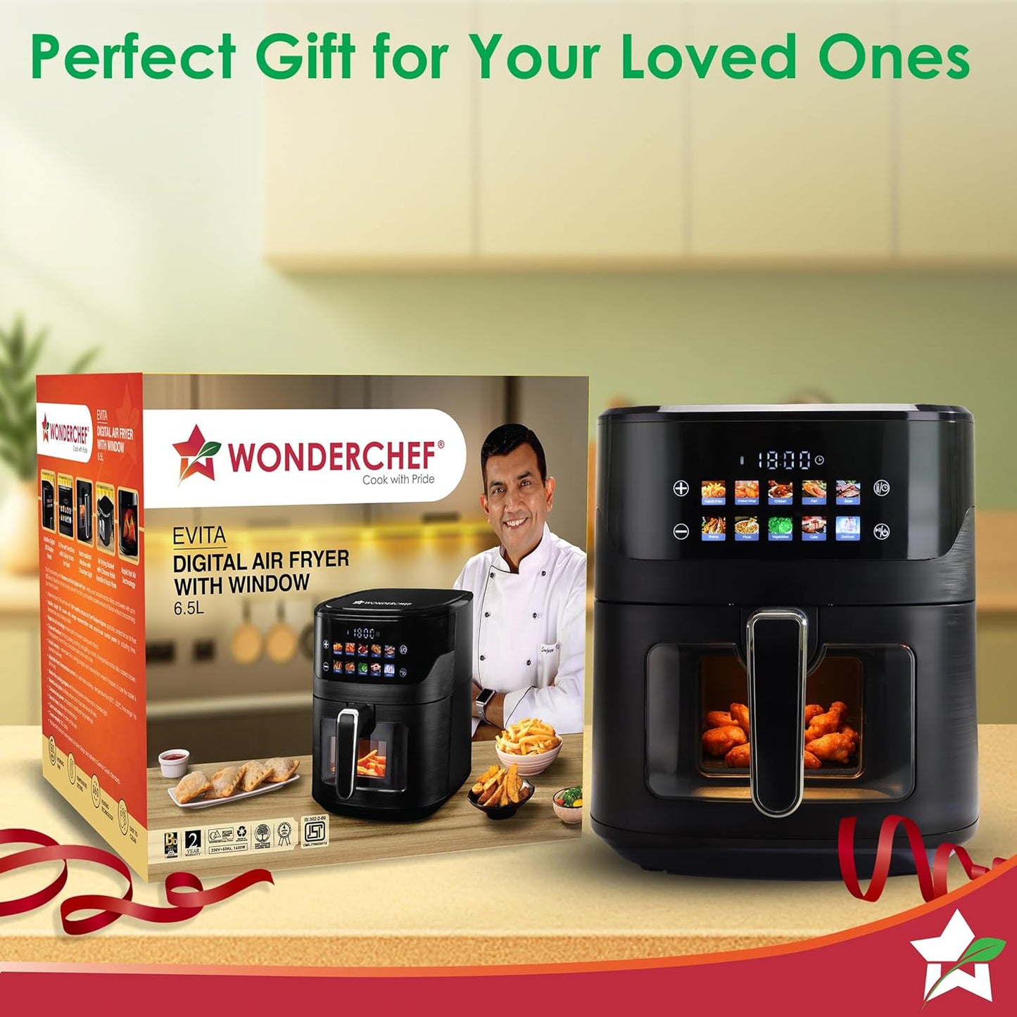 Wonderchef Evita Digital Air Fryer, 1600W, 6.5 L