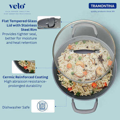 Tramontina Velo 24cm / 4.9L Forged with Ceramic Reinforced Interior Casserole