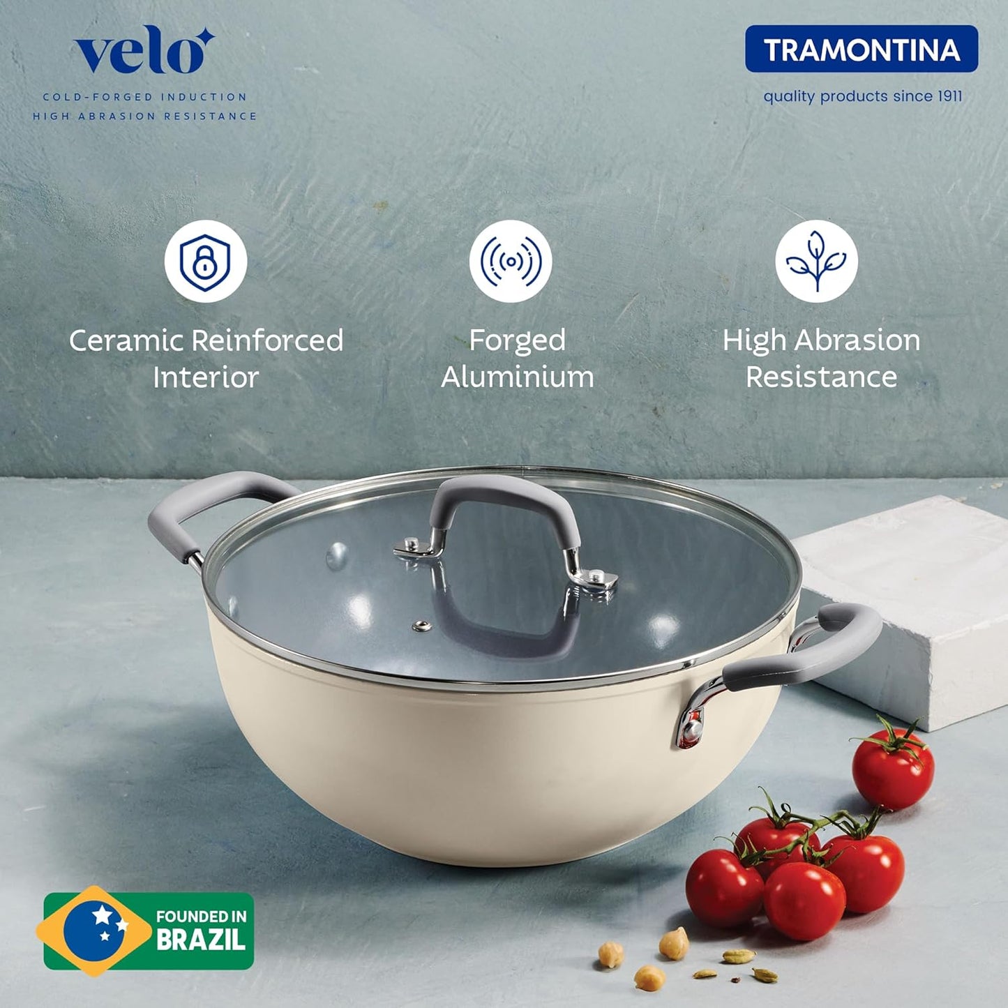 Tramontina Velo 22cm/2.9L Forged with Ceramic Reinforced Interior Kadai