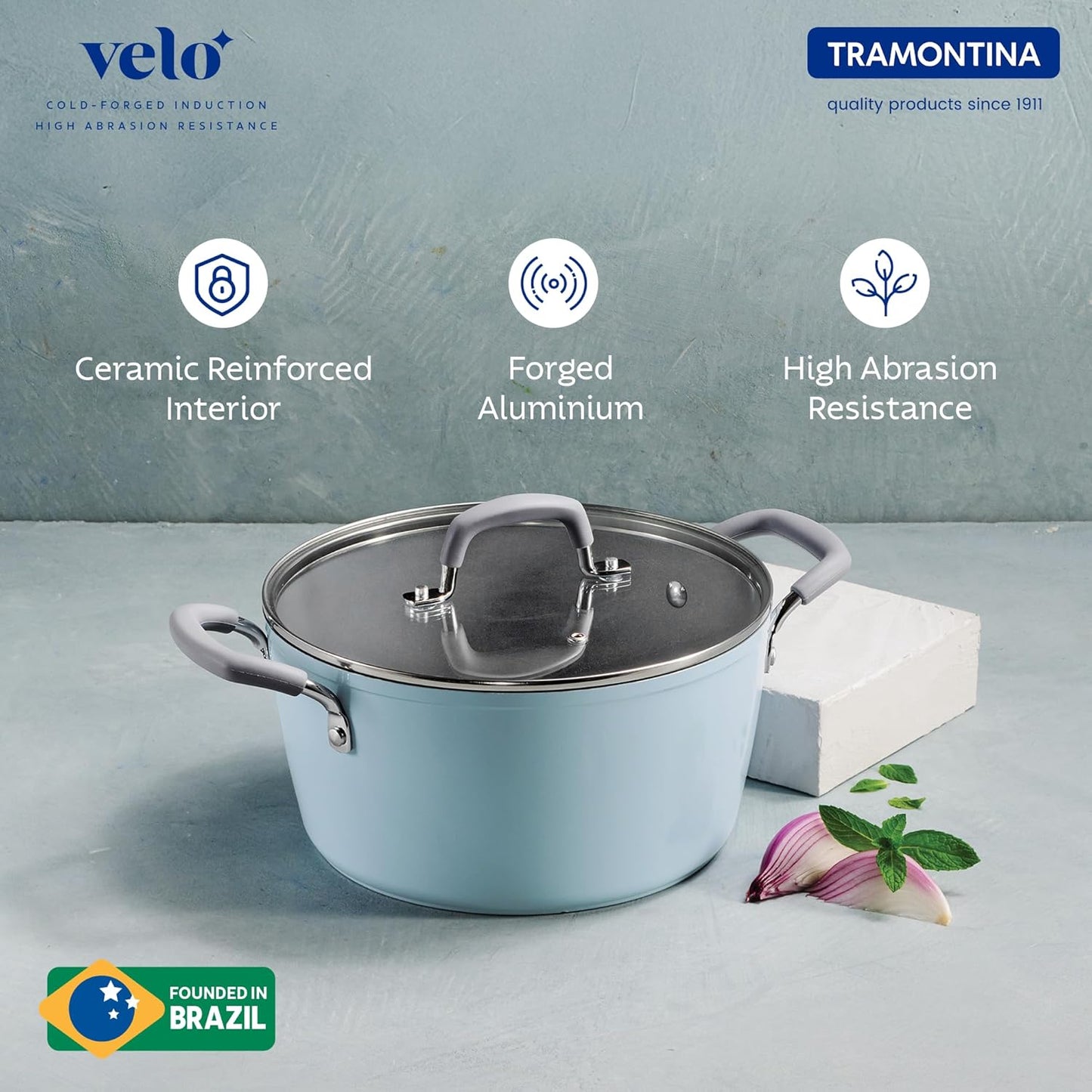 Tramontina Velo 24cm / 4.9L Forged with Ceramic Reinforced Interior Casserole