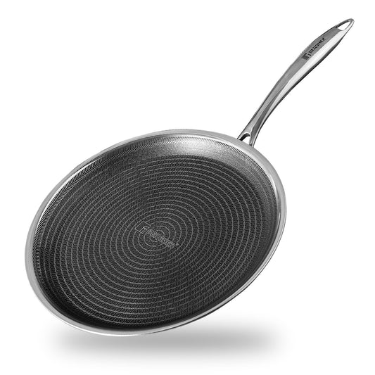 Bergner Hitech Prism TriPly Stainless Steel 30 cm Tawa, Non Stick Tawa for Roti/Dosa/Chapati, Induction Bottom and Gas Ready