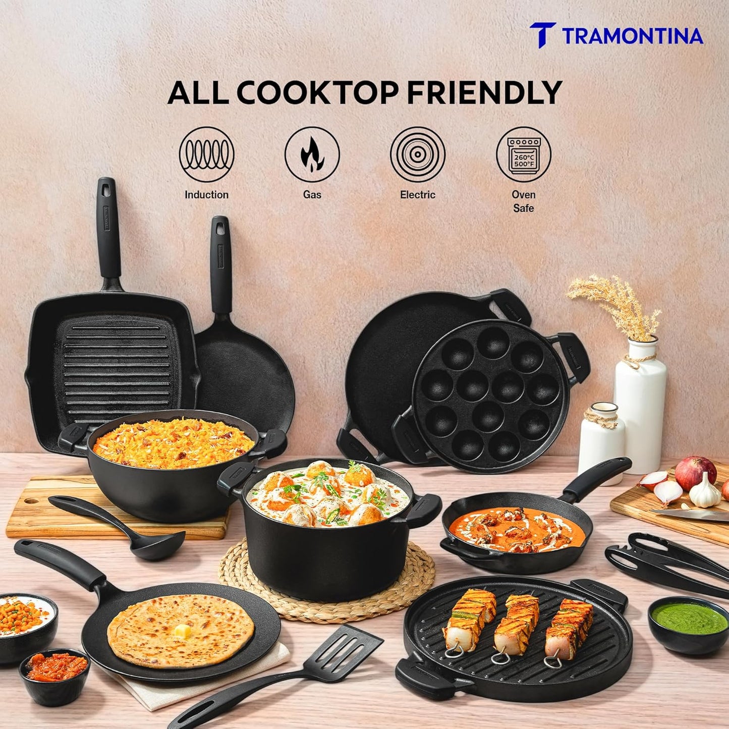 Tramontina Titanex 27 cm Pre-Seasoned Cast Iron Grill Pan