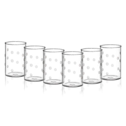 Borosil 295ml 6pc Transparent Drinking Glass | Borosilicate Glass Tumblers for Water, Cold Drinks, Juice | Flame Proof, Microwave & Dishwasher Safe | for Daily use & Gifting (Medallions)