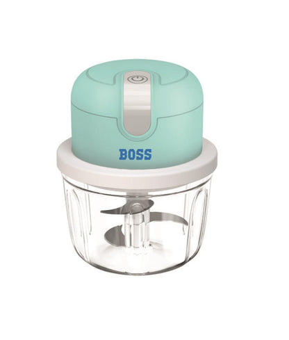 BOSS USB Rechargeable Wireless Electric Chopper with Stainless Steel Blades, One Touch Operation, 10 Seconds Chopping, Mincing Vegetable - 350 ML, 40 Watts, Blue