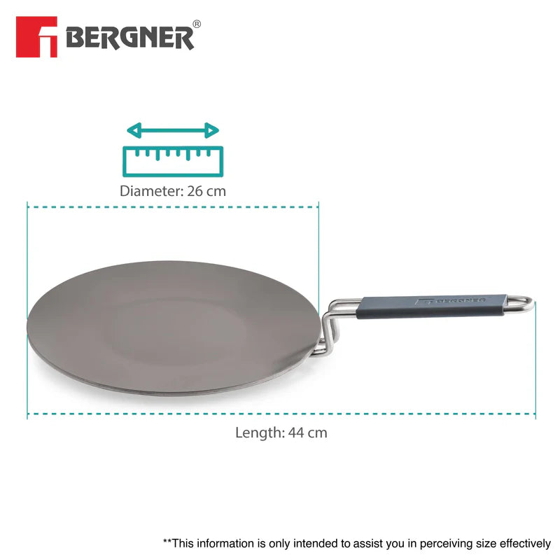 BERGNER Tri-Ply Argent Ceramica 26cm Roti Tawa with Ceramic Coating