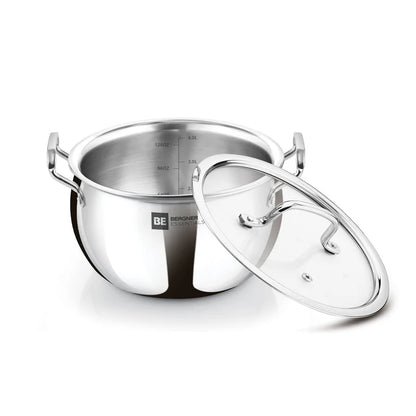 Bergner Essentials TriPly Stainless Steel 20cm Rice Handi with Lid, Large Rice Handi