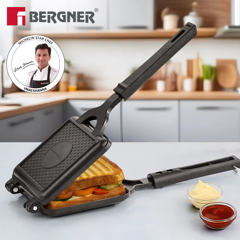 Bergner Senator Grill Toaster, Non-Stick, Cast Aluminum - Gas Stove Compatible