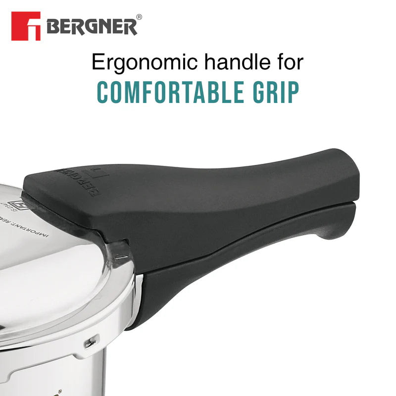 Bergner Tri-Max Junior Triply 1 Litre Pressure Cooker, Triply Body, Outer Lid Mini Pressure Cooker