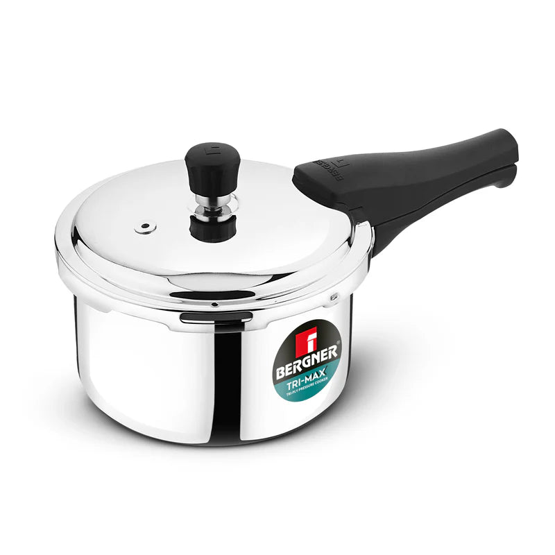 Bergner Tri-Max Junior Triply 1.5 Litres Pressure Cooker, Triply Body, Outer Lid Pressure Cooker