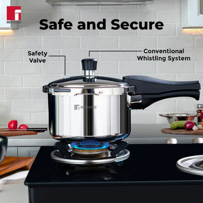 Bergner Tri-Max Junior Triply 1.5 Litres Pressure Cooker, Triply Body, Outer Lid Pressure Cooker