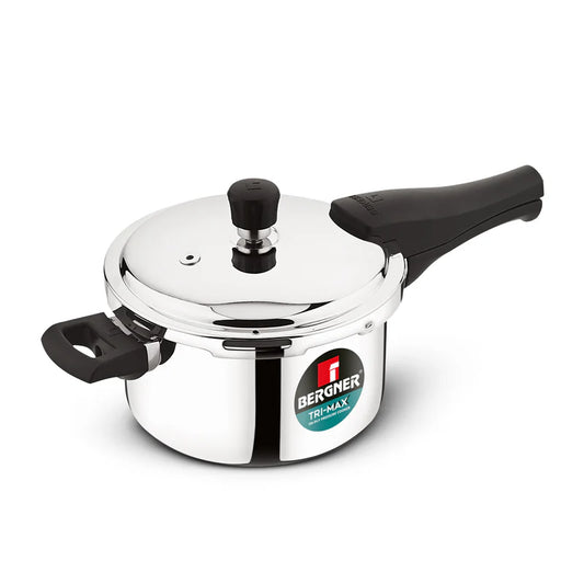 Bergner Tri-Max 3 L Triply Pressure Cooker, Outer Lid Cooker