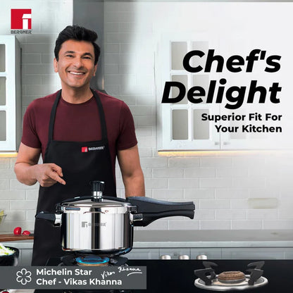 Bergner Tri-Max 3 L Triply Pressure Cooker, Outer Lid Cooker
