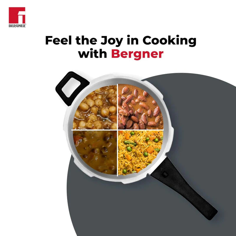 Bergner Tri-Max 3 L Triply Pressure Cooker, Outer Lid Cooker