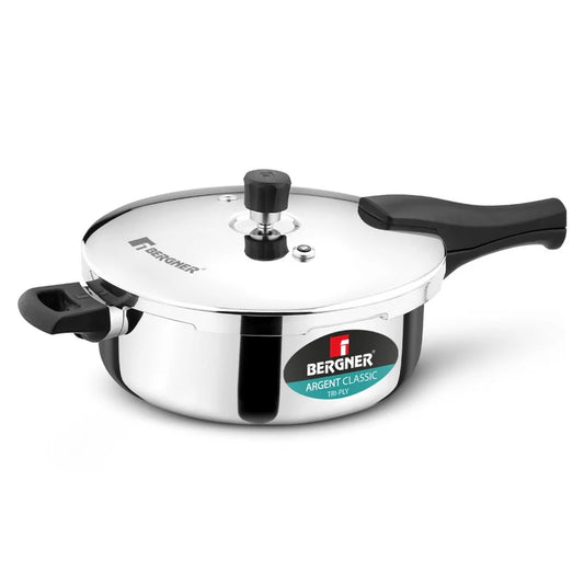 Bergner Argent Classic Triply Stainless Steel 5 Liters Outer Lid Pressure Pan
