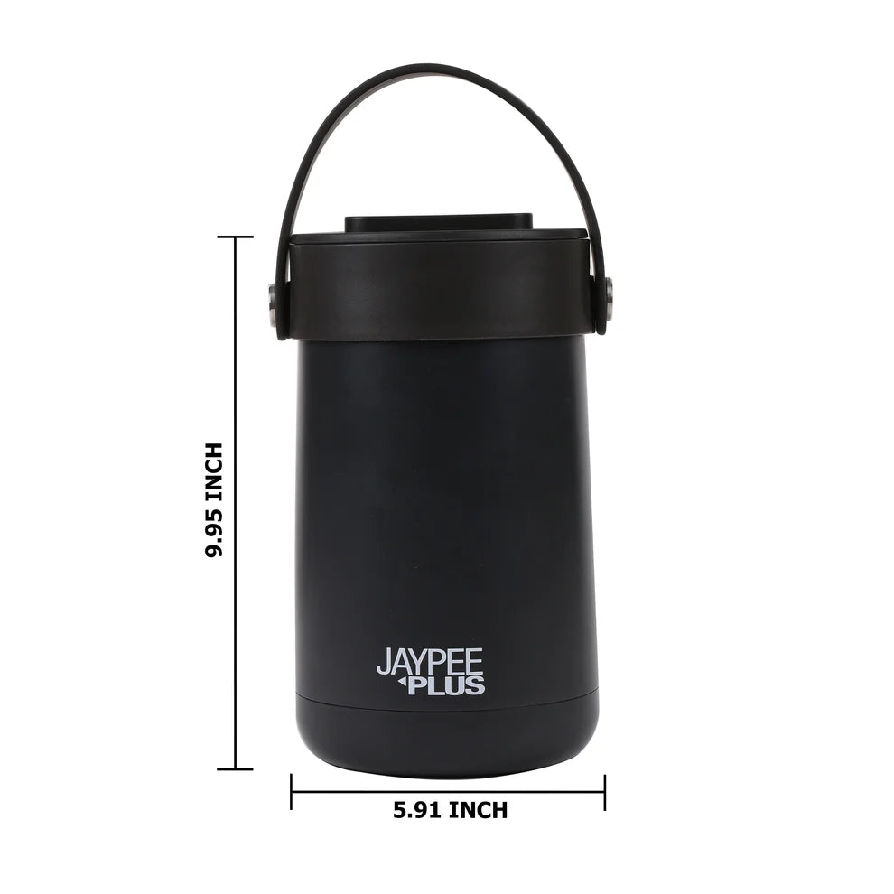 Jaypee Plus - Echo Thermosteel Lunch Box Set Of 3Pcs (1Pc-420ML+2Pcs-350ML) Black