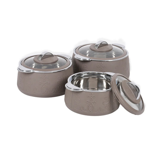 Jaypee Plus - Febrene Stainless Steel Casserole Set Of 3Pcs (1000ML+1500ML+2000ML) Biedge