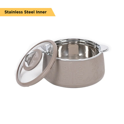 Jaypee Plus - Febrene Stainless Steel Casserole Set Of 3Pcs (1000ML+1500ML+2000ML) Biedge