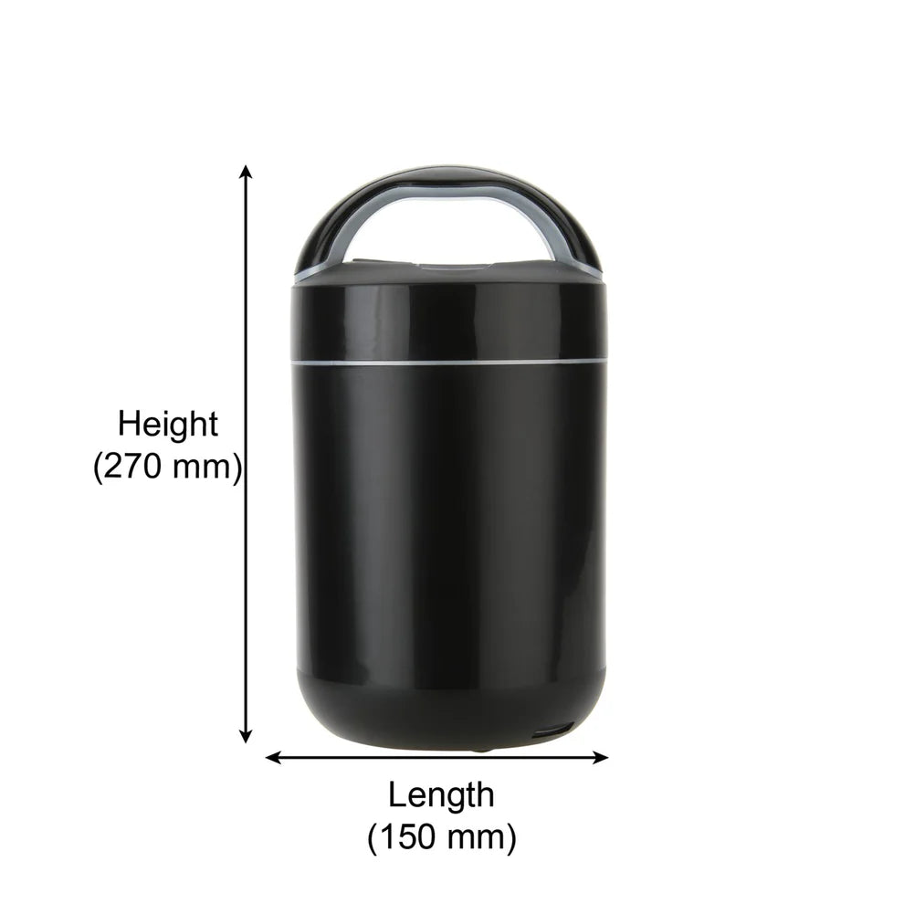 Jaypee Plus - Hotline 3 Stainless Steel Electric Lunch Box Set Of 3Pcs Black