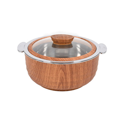 Jaypee Plus - Orbit Stainless Steel Casserole Set Of 3Pcs (1000ML+1500ML+2000ML) Dark Wood